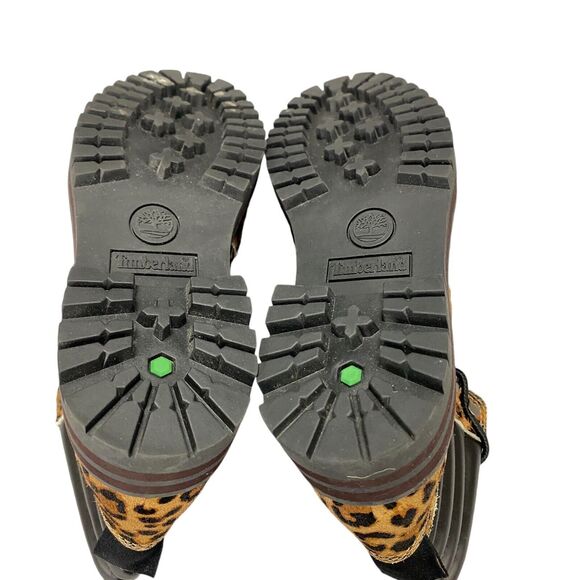 Timberland Mid Hiker Boots Womens 6.5 Brown Animal Print Comfort Lace Up A2GCR - Picture 15 of 16